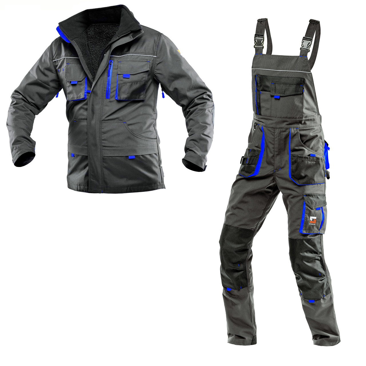 Костюм робочий захисний утеплений SteelUZ 4S BLUE (Куртка + Напівкомбінезон) зріст 186 см, фото 1