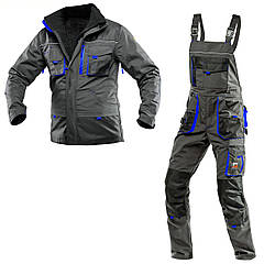 Костюм робочий захисний утеплений SteelUZ 4S BLUE (Куртка + Напівкомбінезон) зріст 176 см