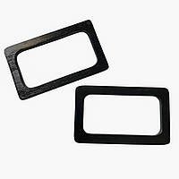 Комплект ручок для сумки дерев'яних прямокутні 15х9 см Чорні