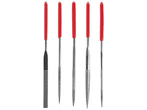 Набір надфілей алмазних із ручками INTERTOOL (HT-3707) L140 мм, 5 шт