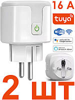 Розумна Wi-Fi розетка 2 шт. Tuya Smart Life Head 16 А з таймером для дистанційного керування розеткою через інтернет і обліку витрати