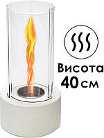 Біокамін настільний 16х40 см із високим полум'ям завдяки припливу повітря через сегментоване скло BIOHEAT полум'я без диму та