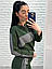 Стильний спортивний костюм жіночий трикотажний двоколірний прогулянковий, сірий, чорний, бордовий, фото 4