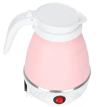 Складаний силіконовий чайник, 600 мл, YS-2008, Рожевий / Дорожній маленький електрочайник
