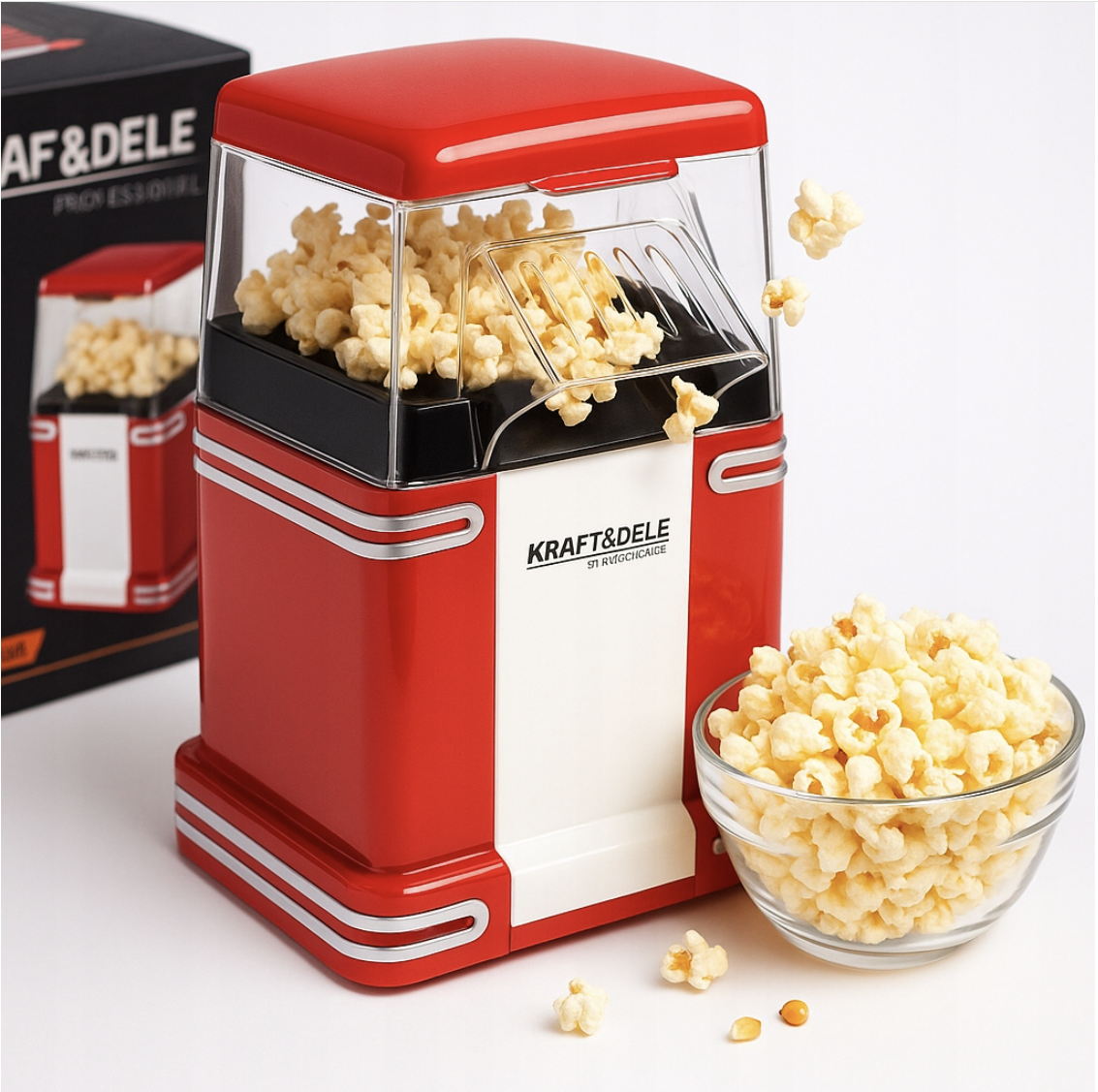 Апарат для приготування попкорну Kraft&Dele KD4106 без жиру 1500 Вт машина для попкорну, фото 1
