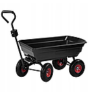 Садовий візок самоскидний Kraft&Dele KD3127  вантажопідйомність 300  кг чорний 75 л  для саду городу та  будівельних робіт, фото 2