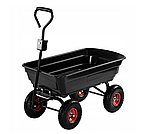Садовий візок самоскидний Kraft&Dele KD3127  вантажопідйомність 300  кг чорний 75 л  для саду городу та  будівельних робіт, фото 3