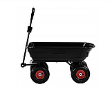 Садовий візок самоскидний Kraft&Dele KD3127  вантажопідйомність 300  кг чорний 75 л  для саду городу та  будівельних робіт, фото 4