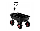 Садовий візок самоскидний Kraft&Dele KD3127  вантажопідйомність 300  кг чорний 75 л  для саду городу та  будівельних робіт, фото 5