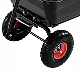 Садовий візок самоскидний Kraft&Dele KD3127  вантажопідйомність 300  кг чорний 75 л  для саду городу та  будівельних робіт, фото 7