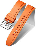 Силіконовий ремінець BINLUN 22мм з металевою пряжкою, універсальний (помаранчевий)