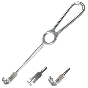 Гачок хірургічний 2 зубці тупих по Kocher. Довжина 22 см SURGIWELOMED