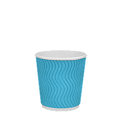 Паперовий стакан блакитний гофрований 180 мл, двошаровий — 30 шт/уп / 35 уп.ящ