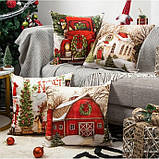 Комплект новорічних наволочок 4 шт 45*45см №2 чохли на подушки декоративні, фото 2