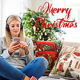 Комплект новорічних наволочок 4 шт 45*45см №2 чохли на подушки декоративні, фото 3