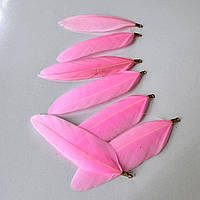 Пір'я з зажимом для виготовлення біжутерних виробів, сережок, сценічних аксесуарів (6-8 см), колір Pink