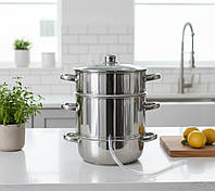 Соковарка з нержавіючої сталі на 9 літрів для соку з овочів та фруктів