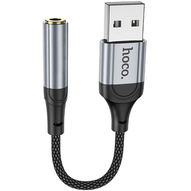 Перехідник адаптер HOCO LS36 USB — Jack 3.5 Black