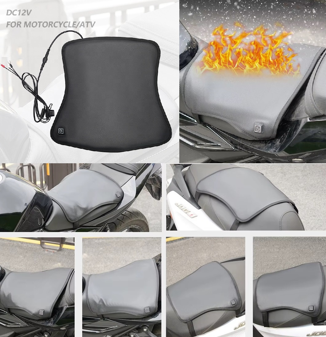 Електрогрілка підігрів сидіння для мотоцикла скутера мопеда 12V. Накладка на сидіння з підігрівом, фото 1