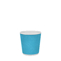 Паперовий стакан блакитний гофрований 110 мл, двошаровий — 30 шт/уп / 35уп.ящ