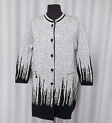 Жіночий кардиган світло-сірого кольору на гудзиках (з XL по 4XL)