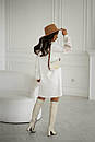 Жіноча молочно-біла ангорова вільна сукня з вишивкою, фото 3