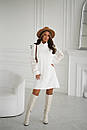 Жіноча молочно-біла ангорова вільна сукня з вишивкою, фото 6