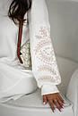 Жіноча молочно-біла ангорова вільна сукня з вишивкою, фото 7