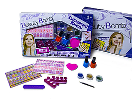 Дитячий набір для манікюру з наклейками + тіні, код 666-1