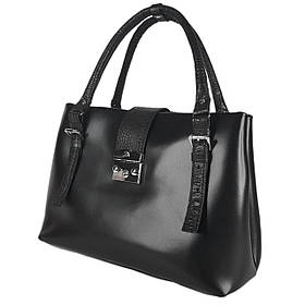 Сумка жіноча "Луіза" натуральна шкіра, черная матовая