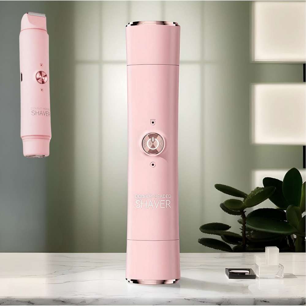 Акумуляторний двосторонній триммер 2в1 Double Headed Shaver для обличчя та зони бікіні жіночий портативний шейвер, фото 1