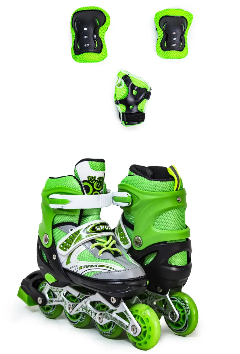 Ролики із захистом Happy Зелені, розмір 29-33