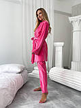 Велюрова жіноча піжама з халатиком бежевого кольору, фото 8