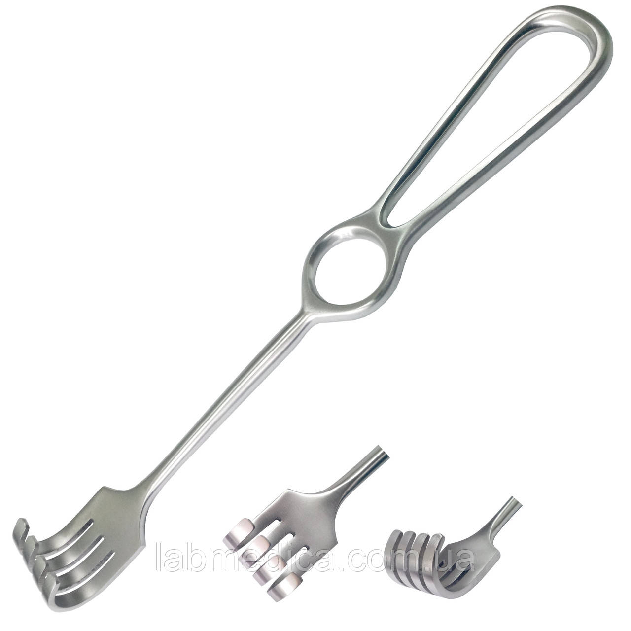 Гачок хірургічний 4 зубці тупі за Kocher. Довжина 22 см SURGIWELOMED, фото 1