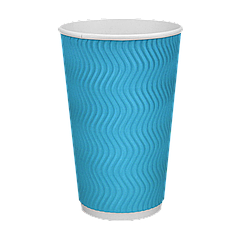 Паперовий стакан блакитний гофрований 450 мл, двошаровий — 20 шт/уп / 24 уп.ящ