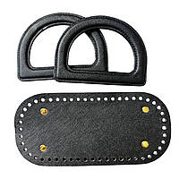 Набір для сумки дно+ручки еко-шкіра чорний