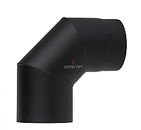 Коліно димохідне Ø130 мм 90° чорне 2 мм Польща