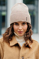 В'язана шапка "Тина" колір перлина