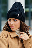 В'язана шапка "Тина" колір чорний