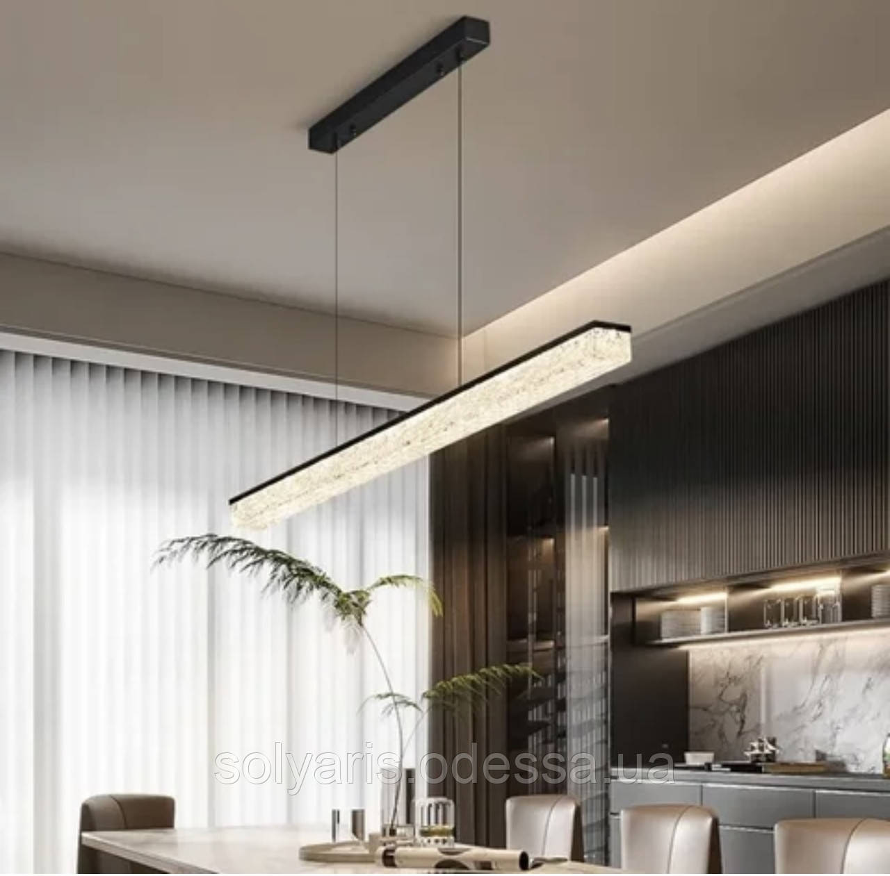 Люстра-підвіс планка 1м чорна 100ват, фото 1