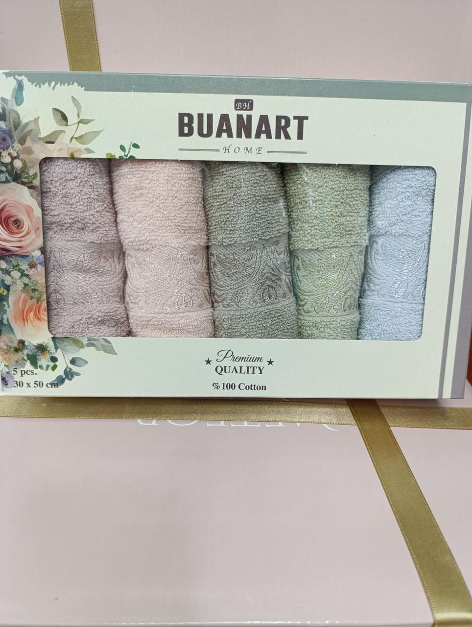 Набір кухонних махрових рушників Buahart 30 на 50 см Туреччина 5 штук в упаковці, фото 1