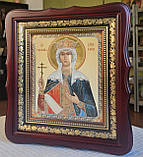 Ікона Свята рівноступальна царицею Олена темного фігурного кіота під склом, розмір кіота 26*23, сюжет 15*18, фото 2