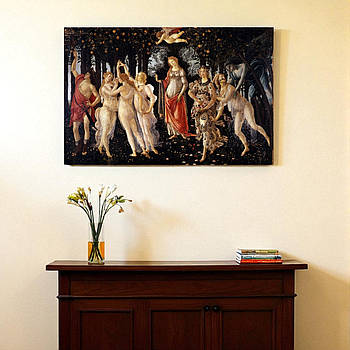 Картина-репродукція «Весна» Сандро Боттічеллі 60x40 см епоха Відродження Друк на полотні Класичне мистецтво Настінний декор