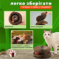 Кігтеточка-трансформер для котів картонна гармошка з м'ячиком, фото 7