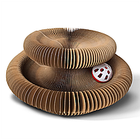 Кігтеточка-трансформер для котів картонна гармошка з м'ячиком, фото 9