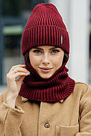 В'язаний комплект "Тина" колір вишня