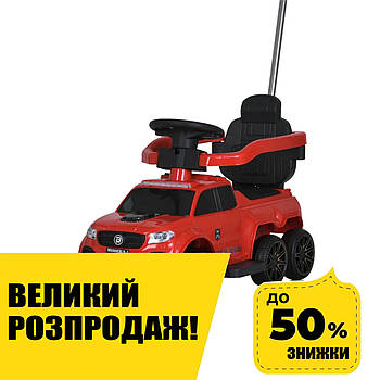 Каталка-толокар з батьківською ручкою Bambi (музика, світло) M 5900EL-3 Червона