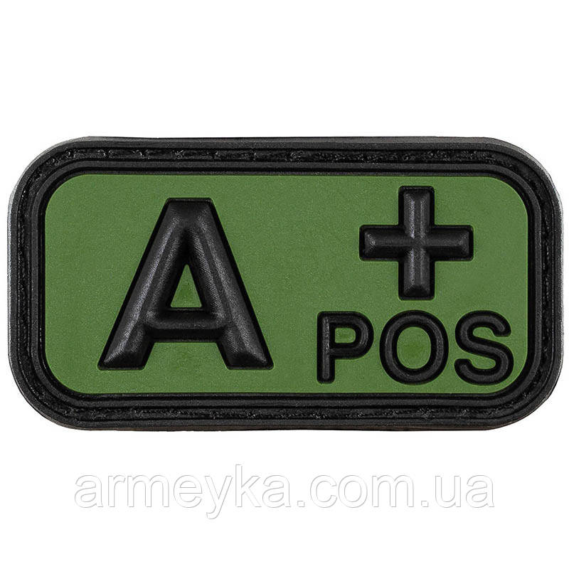 Патч група крові  "A+ POS" 3D гума, MFH, Німеччина, оригінал