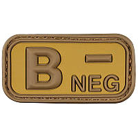 Патч група крові  "B- NEG" 3D гума, койот. MFH, Німеччина, оригінал