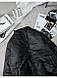 Чорна демісезонна жіноча куртка-бомбер із матової екошкіри 42-44 та 46-48, фото 5